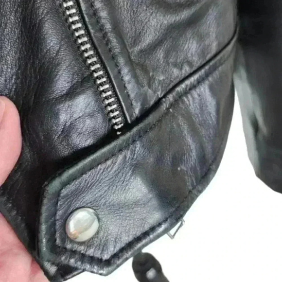 Aritzia Talula Hendrix Leather Jacket Biker  Black Silver Hardware Women's Med - Picture 12 of 16